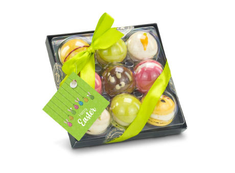 Geschenkartikel / Präsentartikel: Bunte Oster-Macarons, 90 g