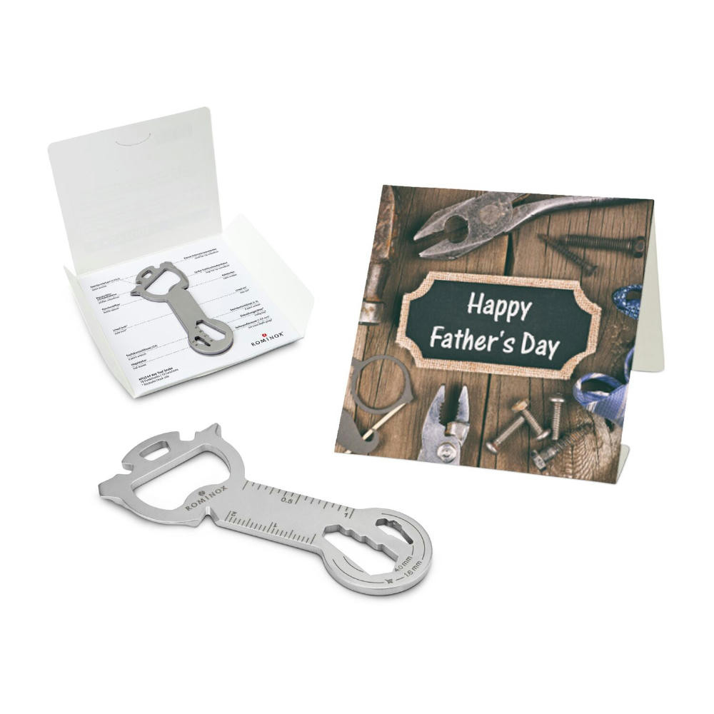 Geschenkartikel: ROMINOX® Key Tool Snake (19 Funktionen) im Motiv-Mäppchen Happy Father's Day