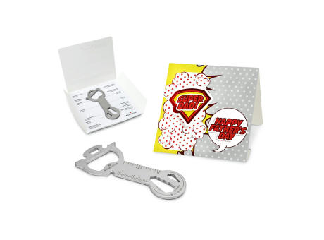 Geschenkartikel: ROMINOX® Key Tool Snake (19 Funktionen) im Motiv-Mäppchen Super Dad