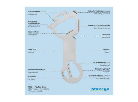 Geschenkartikel: ROMINOX® Key Tool Snake (19 Funktionen) im Motiv-Mäppchen Super Dad