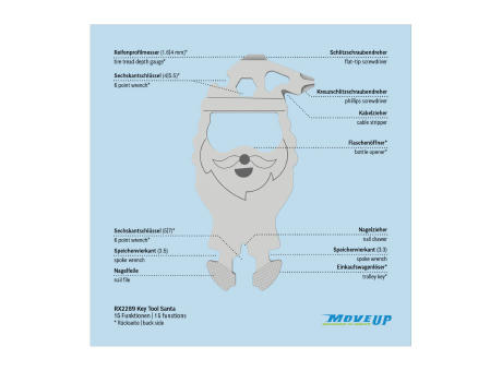 Geschenkartikel: ROMINOX® Key Tool Santa / Weihnachtsmann (16 Funktionen) im Motiv-Mäppchen Frohe Weihnachten