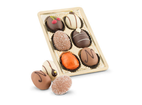 Geschenkartikel / Präsentartikel: Schokoladen-Pralineneier, 6 Stück, 125 g