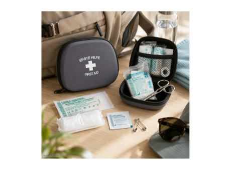 First Aid Kit grau - Erste Hilfe Set, 12-teilig, deutsche Markenware