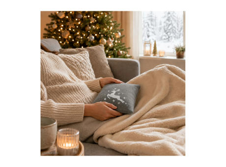 Wärmekissen Winterzeit Grau mit winterlichem Rentier-Motiv
