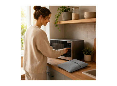 Wärmekissen Winterzeit Grau mit winterlichem Rentier-Motiv