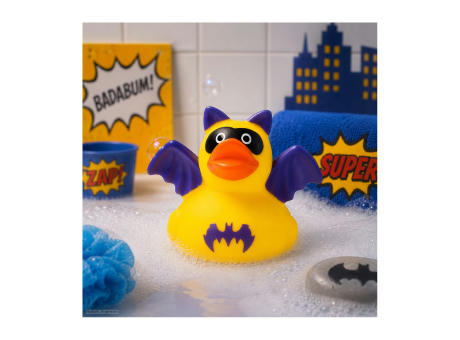 Werbeente Batduck Superheld gelb-lila