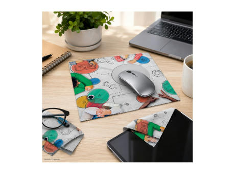 Mousepad 4in1 aus Mikrofaser, mit Anti-Rutsch Noppen, 20 x 23 cm, inkl. Polybeutel