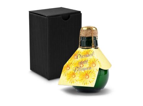 Kleinste Sektflasche der Welt! Diesmal statt Blumen - Inklusive Geschenkkarton in Schwarz, 125 ml