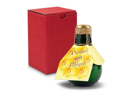 Kleinste Sektflasche der Welt! Diesmal statt Blumen - Inklusive Geschenkkarton in Rot, 125 ml