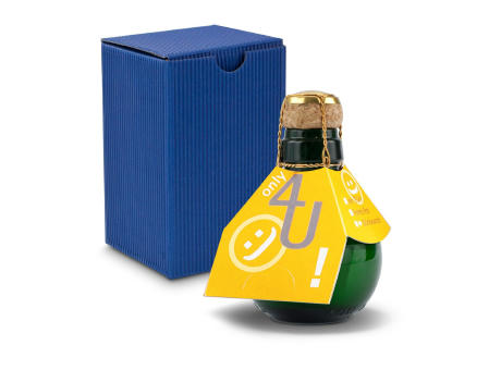 Kleinste Sektflasche der Welt! Only 4 u - Inklusive Geschenkkarton in Blau, 125 ml