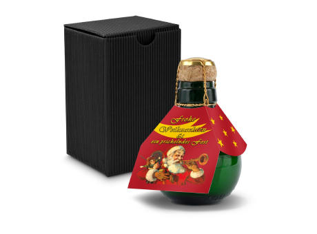 Kleinste Sektflasche der Welt! Weihnachtsgruß - Inklusive Geschenkkarton in Schwarz, 125 ml