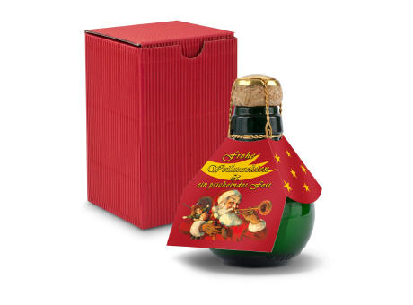 Kleinste Sektflasche der Welt! Weihnachtsgruß - Inklusive Geschenkkarton in Rot, 125 ml