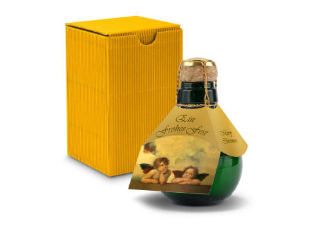 Kleinste Sektflasche der Welt! Raffael - Inklusive Geschenkkarton in Gelb, 125 ml