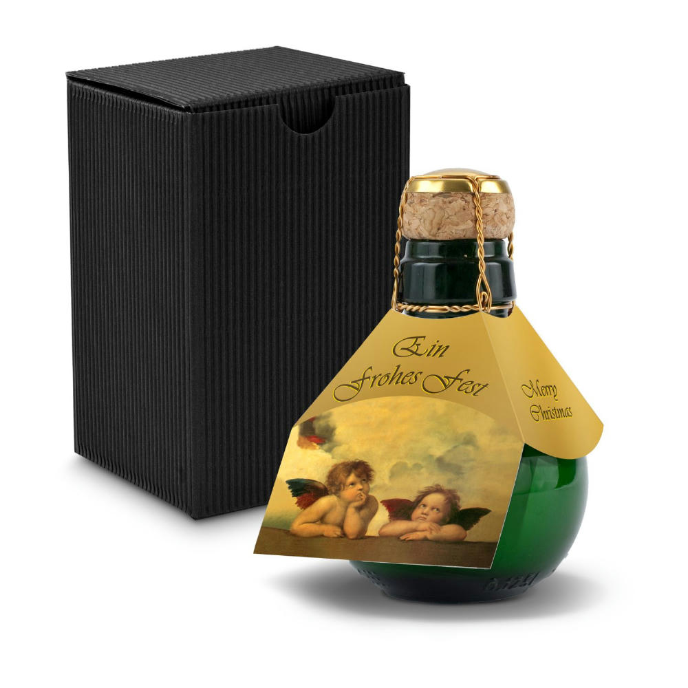 Kleinste Sektflasche der Welt! Raffael - Inklusive Geschenkkarton in Schwarz, 125 ml