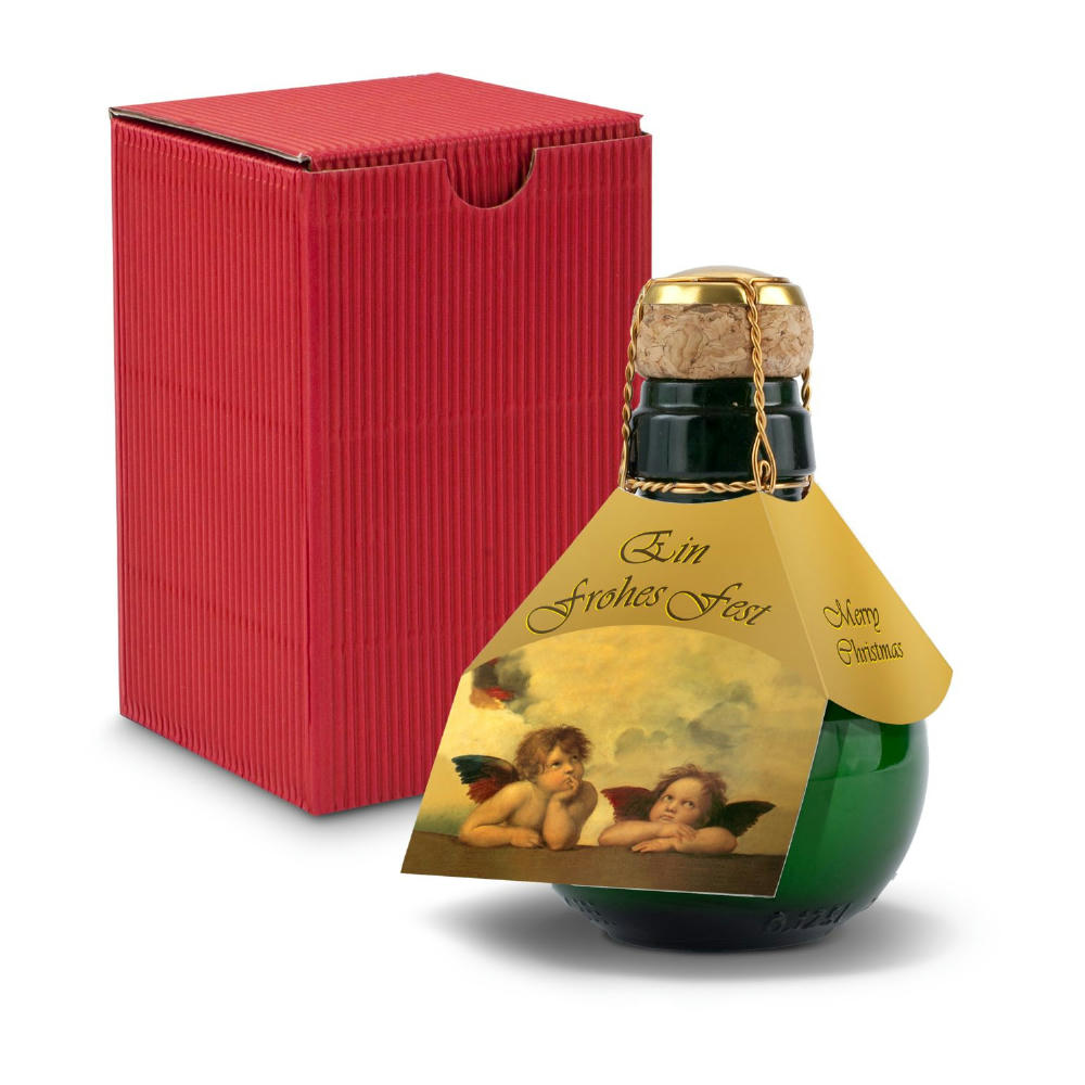 Kleinste Sektflasche der Welt! Raffael - Inklusive Geschenkkarton in Rot, 125 ml