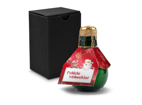 Kleinste Sektflasche der Welt! Fröhliche Weihnachten - Inklusive Geschenkkarton in Schwarz, 125 ml