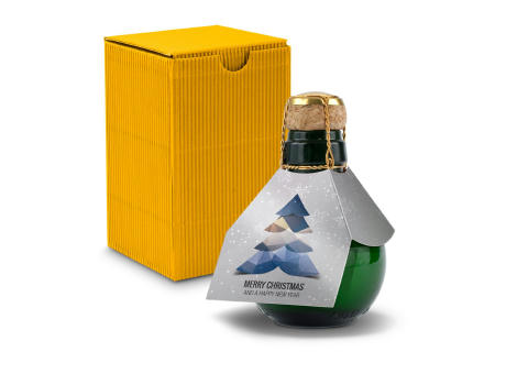Kleinste Sektflasche der Welt! Merry Christmas - Inklusive Geschenkkarton in Gelb, 125 ml