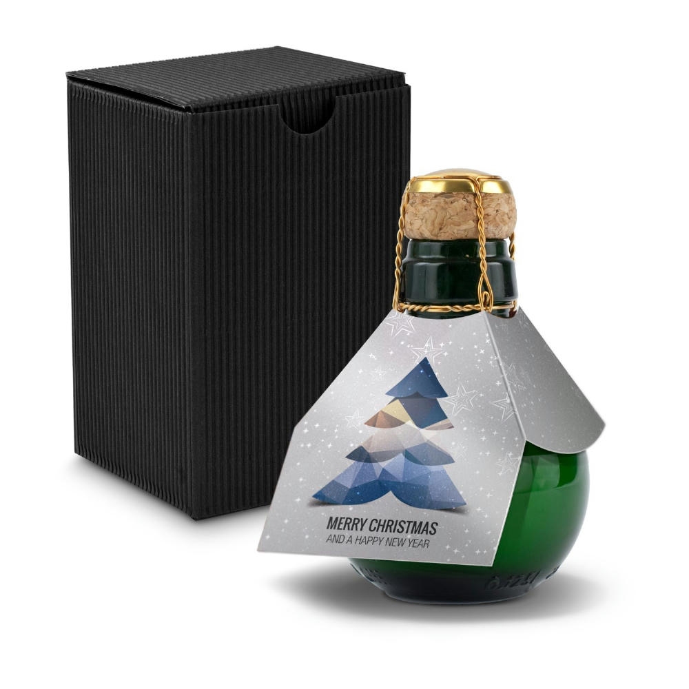 Kleinste Sektflasche der Welt! Merry Christmas - Inklusive Geschenkkarton in Schwarz, 125 ml
