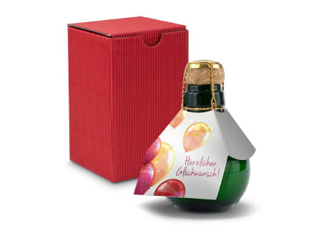 Kleinste Sektflasche der Welt! Herzlichen Glückwunsch - Inklusive Geschenkkarton in Rot, 125 ml