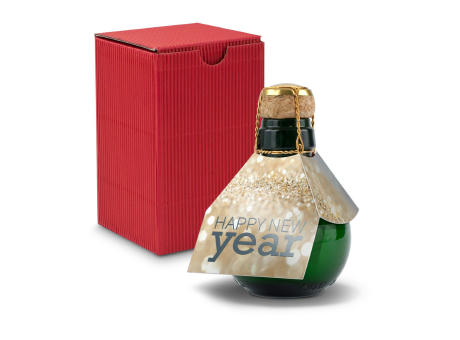 Kleinste Sektflasche der Welt! Happy New Year - Inklusive Geschenkkarton in Rot, 125 ml