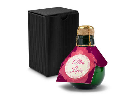 Kleinste Sektflasche der Welt! Alles Liebe - Inklusive Geschenkkarton in Schwarz, 125 ml