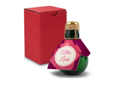 Kleinste Sektflasche der Welt! Alles Liebe - Inklusive Geschenkkarton in Rot, 125 ml
