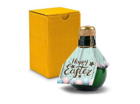 Kleinste Sektflasche der Welt! Happy Easter - Inklusive Geschenkkarton in Gelb, 125 ml