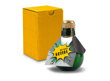 Kleinste Sektflasche der Welt! Du bist Bombe - Inklusive Geschenkkarton in Gelb, 125 ml