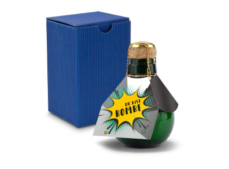 Kleinste Sektflasche der Welt! Du bist Bombe - Inklusive Geschenkkarton in Blau, 125 ml