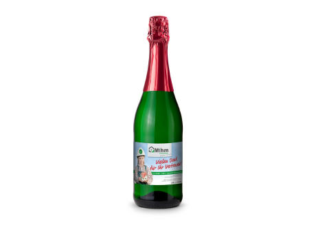Sekt Cuvée - Flasche grün - Kapselfarbe Rot, 0,75 l
