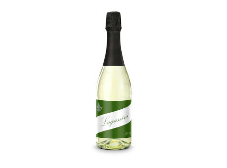 Sekt Cuvée - Flasche klar - Kapselfarbe Schwarz, 0,75 l