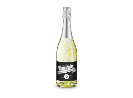 Golden Flakes - Flasche klar - Kapselfarbe Silber, 0,75 l