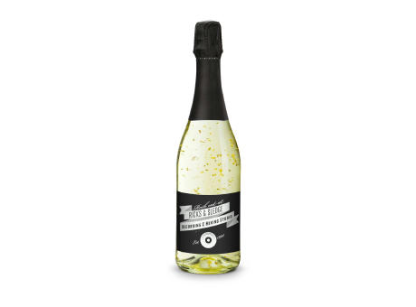 Golden Flakes - Flasche klar - Kapselfarbe Schwarz, 0,75 l
