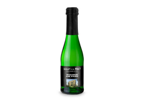 Sekt Cuvée Piccolo - Flasche grün - Kapselfarbe Schwarz, 0,2 l