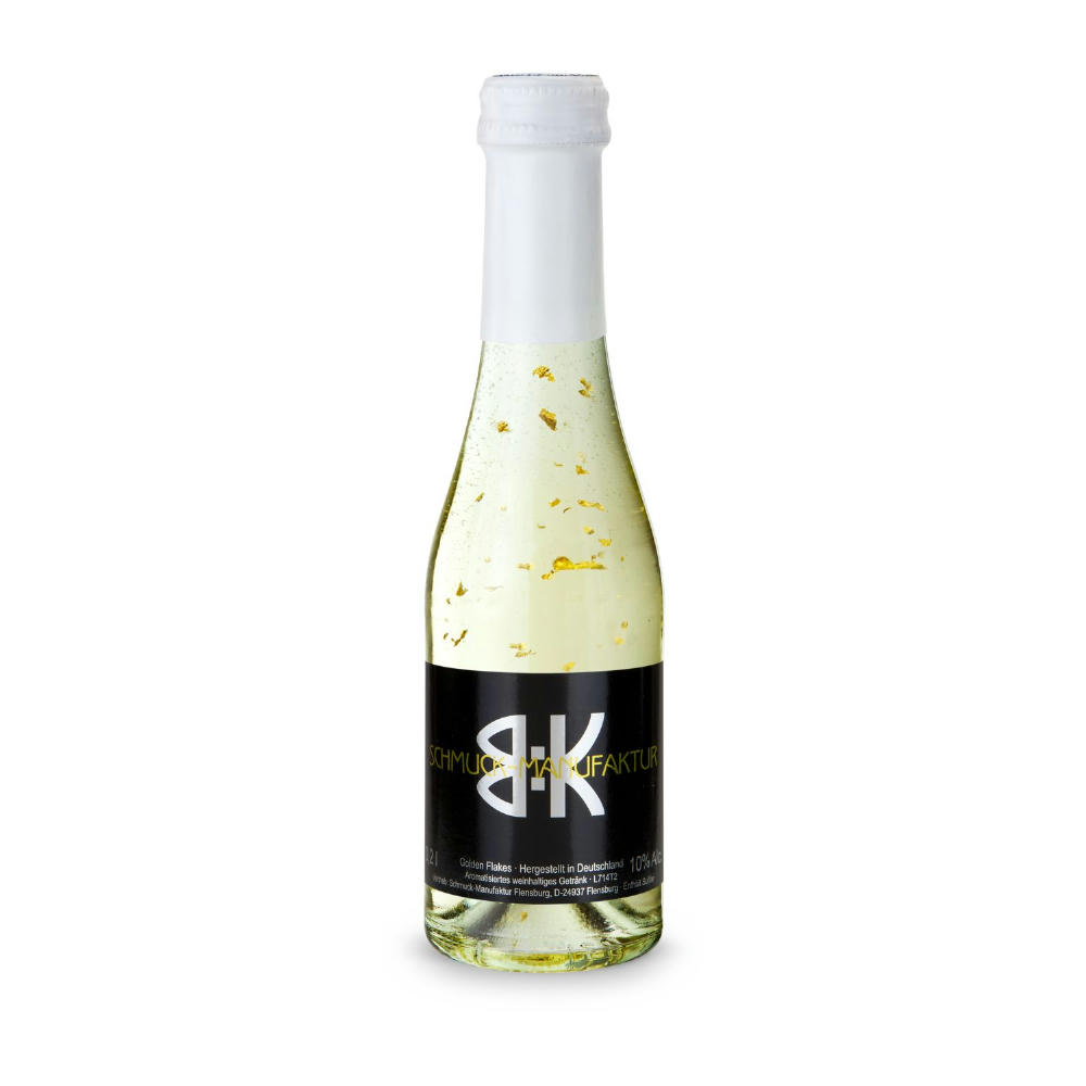 Piccolo Golden Flakes - Flasche klar - Kapselfarbe Weiß, 0,2 l