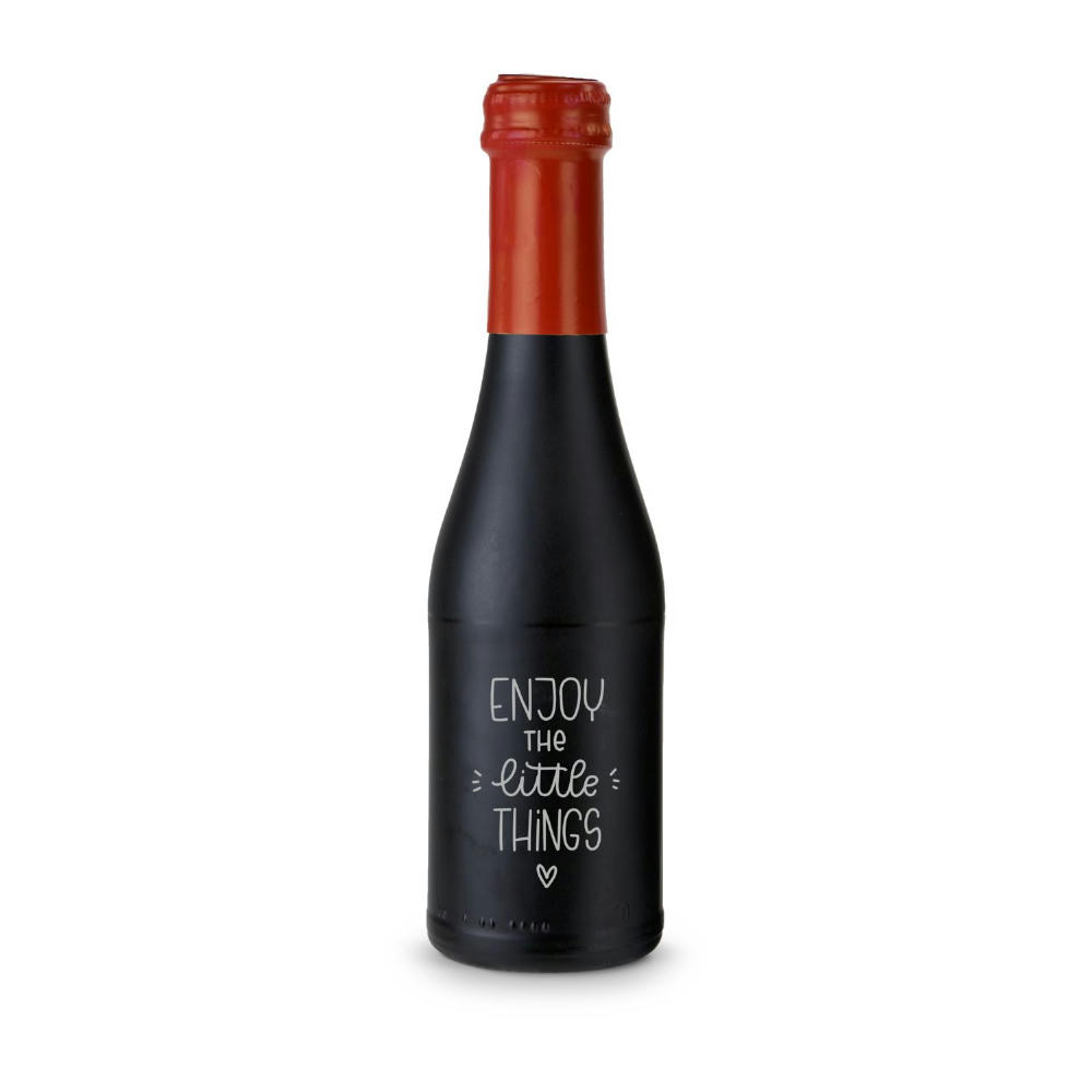 Promo Secco Piccolo - Flasche schwarz matt - Kapselfarbe Rot, 0,2 l