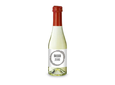 Secco ZERO - Schäumendes Getränk aus alkoholfreiem Wein - Flasche klar - Kapselfarbe Rot, 0,2 l