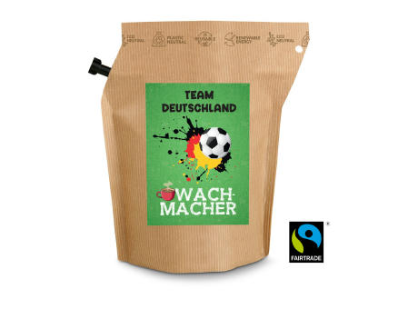 Geschenkartikel / Präsentartikel: Fußball-EM Team Deutschland Wachmacher, wiederverwendbarer Brühbeutel mit Fairtrade Kaffee