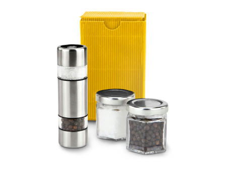 Geschenkset / Präsenteset: Salz & Pfeffer im Miniformat, gelbe Verpackung