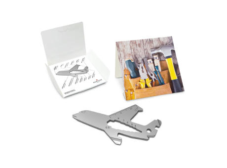 Geschenkartikel: ROMINOX® Key Tool Airplane / Flugzeug (18 Funktionen) im Motiv-Mäppchen Werkzeug