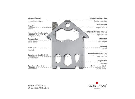 Geschenkartikel: ROMINOX® Key Tool House / Haus (21 Funktionen) im Motiv-Mäppchen Danke