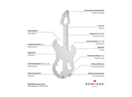 Geschenkartikel: ROMINOX® Key Tool Guitar / Gitarre (19 Funktionen) im Motiv-Mäppchen Werkzeug