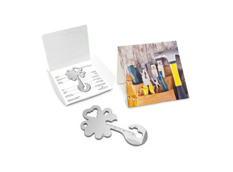 Geschenkartikel: ROMINOX® Key Tool Lucky Charm / Kleeblatt Glücksbringer (19 Funktionen) im Motiv-Mäppchen Werkzeug