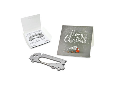 Geschenkartikel: ROMINOX® Key Tool Truck / LKW (22 Funktionen) im Motiv-Mäppchen Merry Christmas