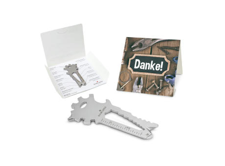 Geschenkartikel: ROMINOX® Key Tool Lion (22 Funktionen) im Motiv-Mäppchen Danke