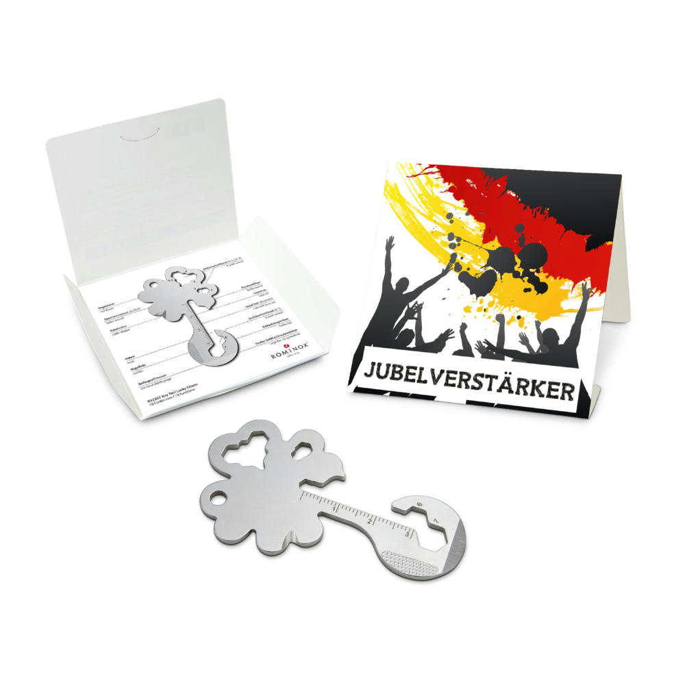 Geschenkartikel: ROMINOX® Key Tool Lucky Charm / Kleeblatt Glücksbringer (19 Funktionen) für Deutschland Fans