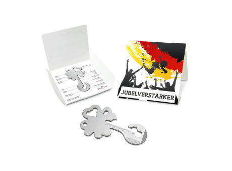 Geschenkartikel: ROMINOX® Key Tool Lucky Charm / Kleeblatt Glücksbringer (19 Funktionen) für Deutschland Fans