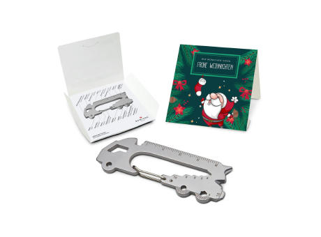 Geschenkartikel: ROMINOX® Key Tool Truck / LKW (22 Funktionen) im Motiv-Mäppchen Frohe Weihnachten