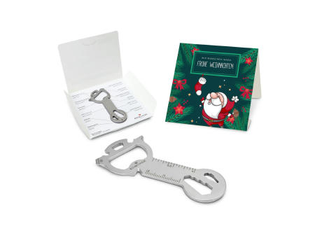 Geschenkartikel: ROMINOX® Key Tool Snake (18 Funktionen) im Motiv-Mäppchen Frohe Weihnachten