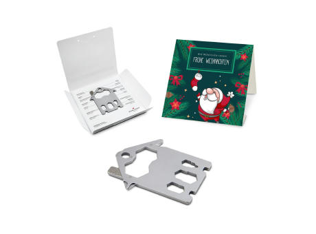 Geschenkartikel: ROMINOX® Key Tool House / Haus (21 Funktionen) im Motiv-Mäppchen Frohe Weihnachten
